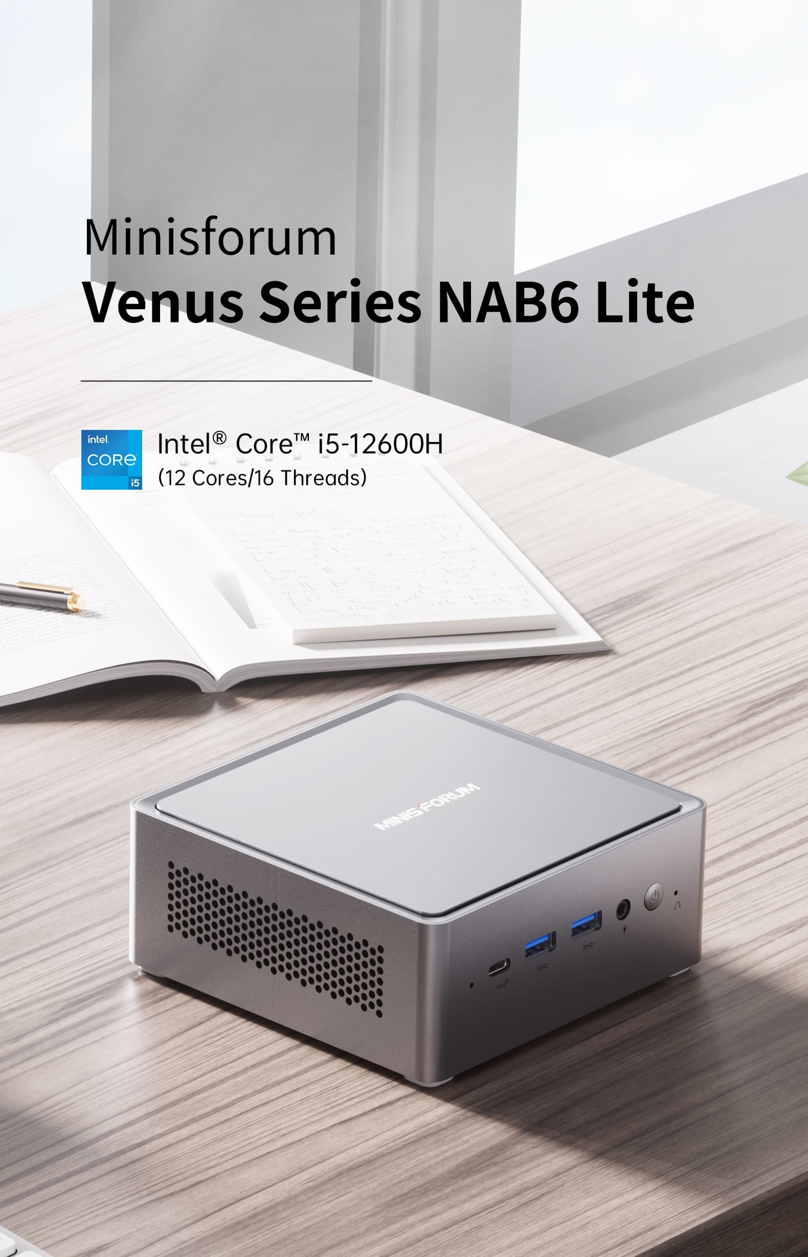Minisforum NAB6 Lite ミニPC|Intel Core i5-12600H
