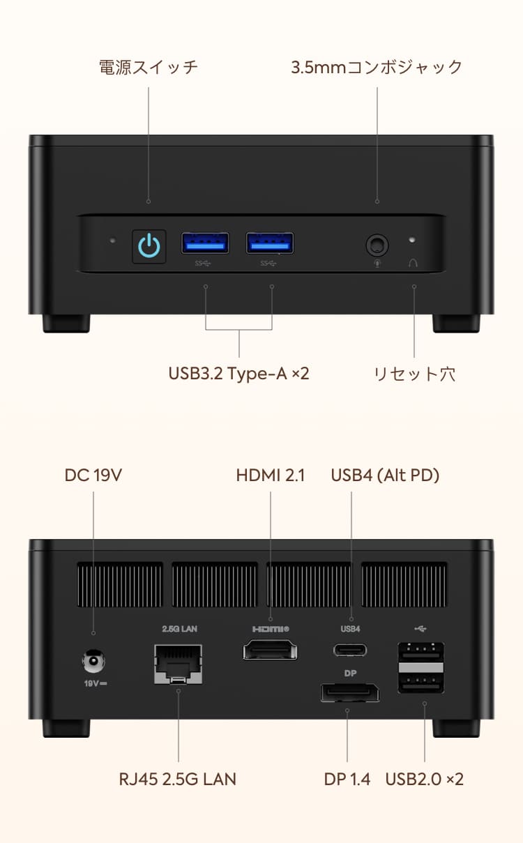 Minisforum UM760 SlimミニPC｜AMD Ryzen™ 5 7640HS