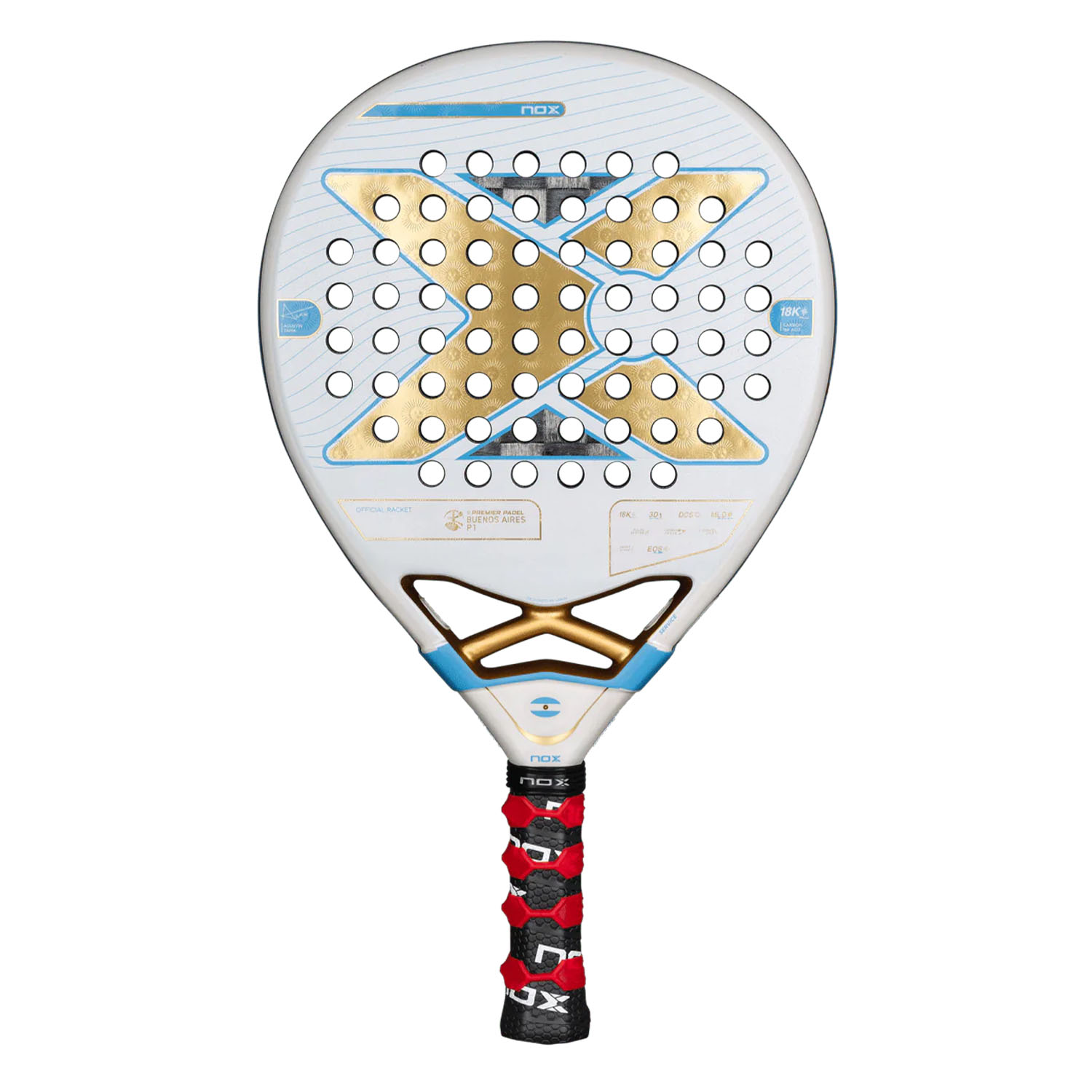 NOX AT10 Luxury Genius 18K Alum Buenos Aires Padel Racket White