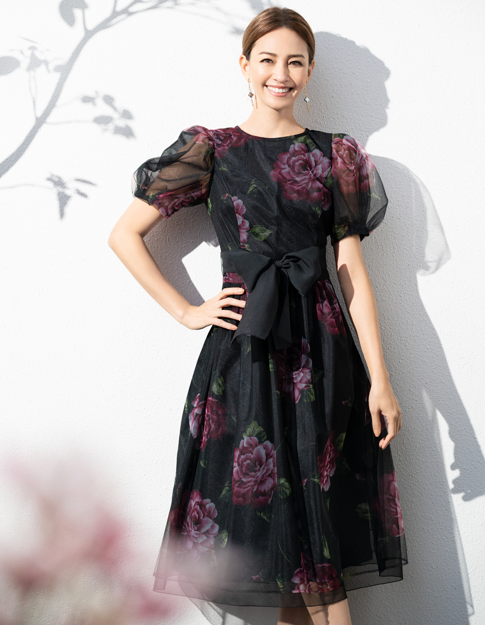 シアーローズプリントドレス | msgracy