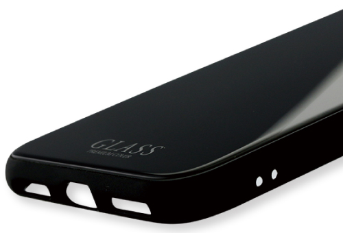 iPhone 8/7 背面ガラスシェルケース「SHELL GLASS」 ブラック｜スマホ