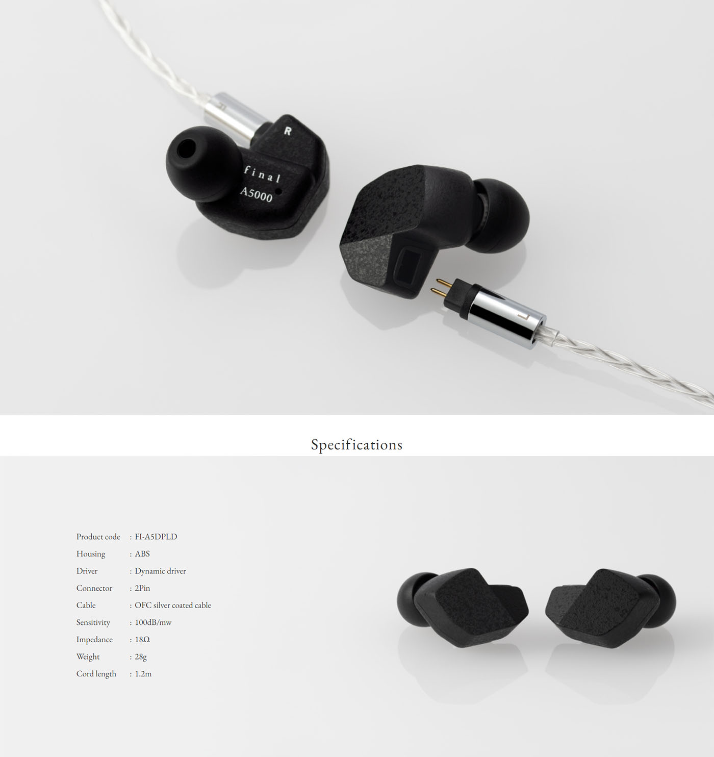 FINAL AUDIO A5000 - Single Dynamic Driver In-ear Monitor Ear