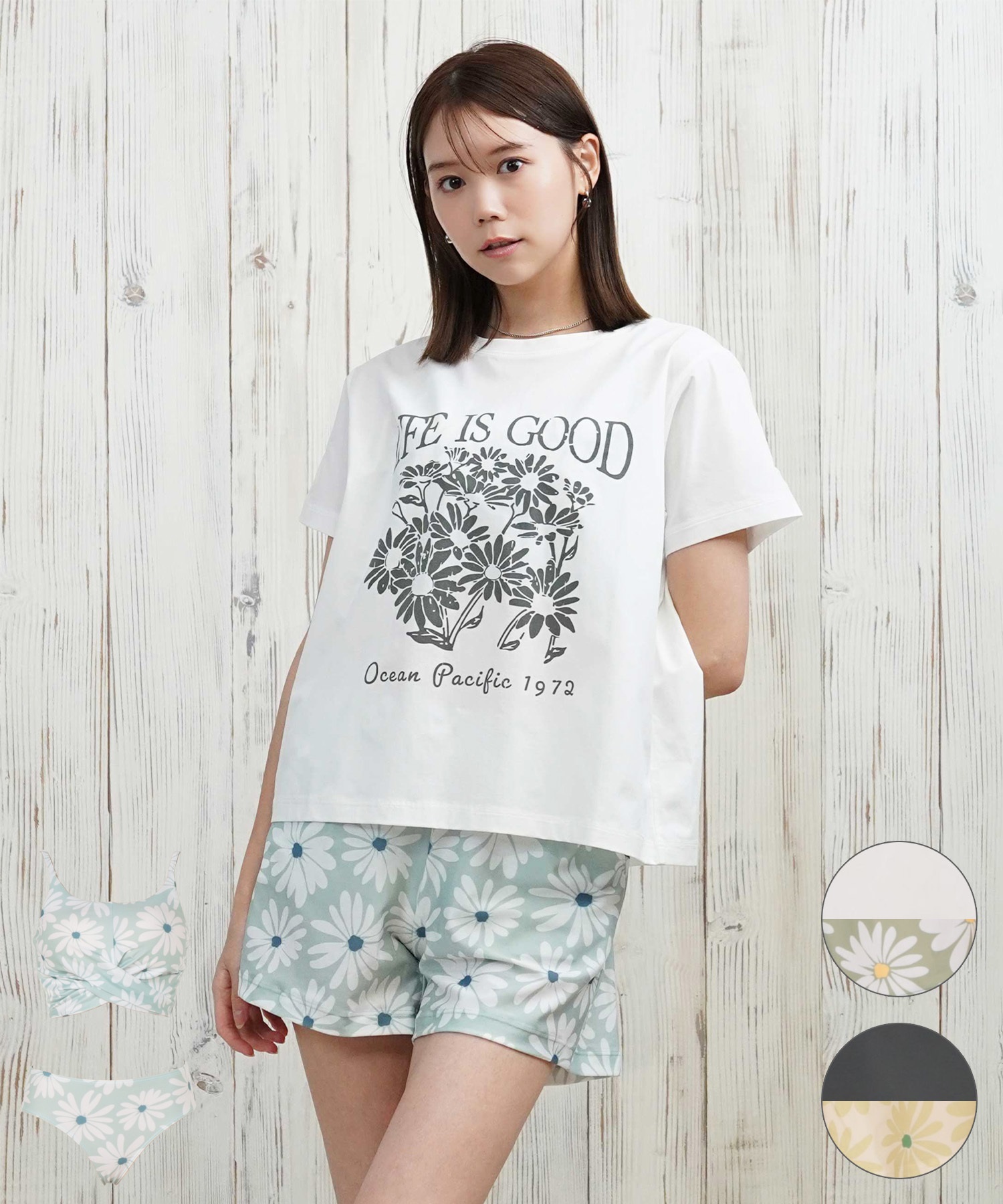 OP オーシャンパシフィック 水着 4点セット レディース ラッシュガード