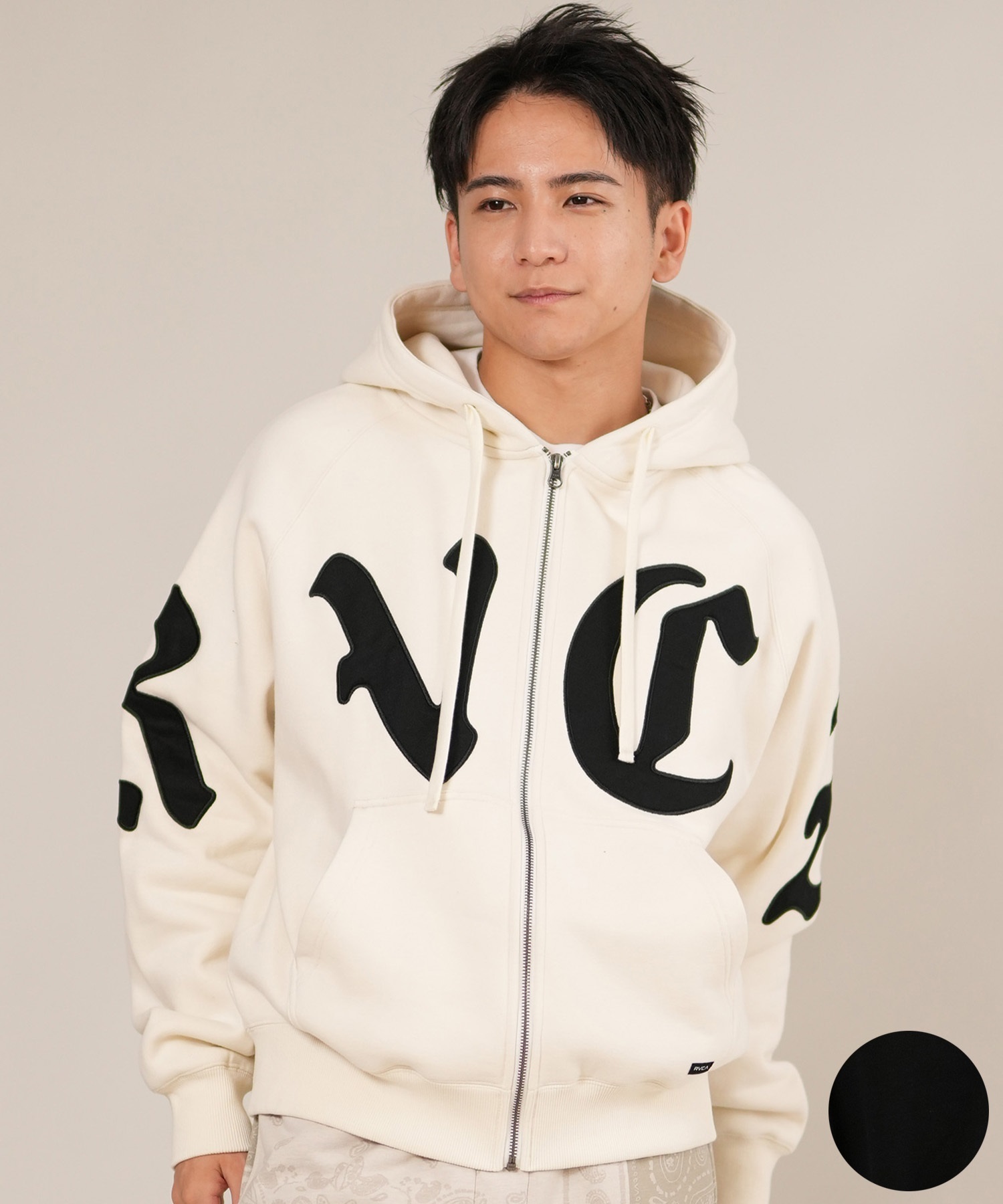 RVCA ルーカ ジップアップ パーカー メンズ 裏起毛 ロゴ WORLD WIDE