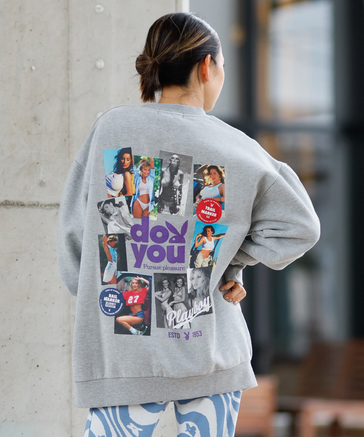 PLAYBOY プレイボーイ トレーナー クルーネック レディース スウェット