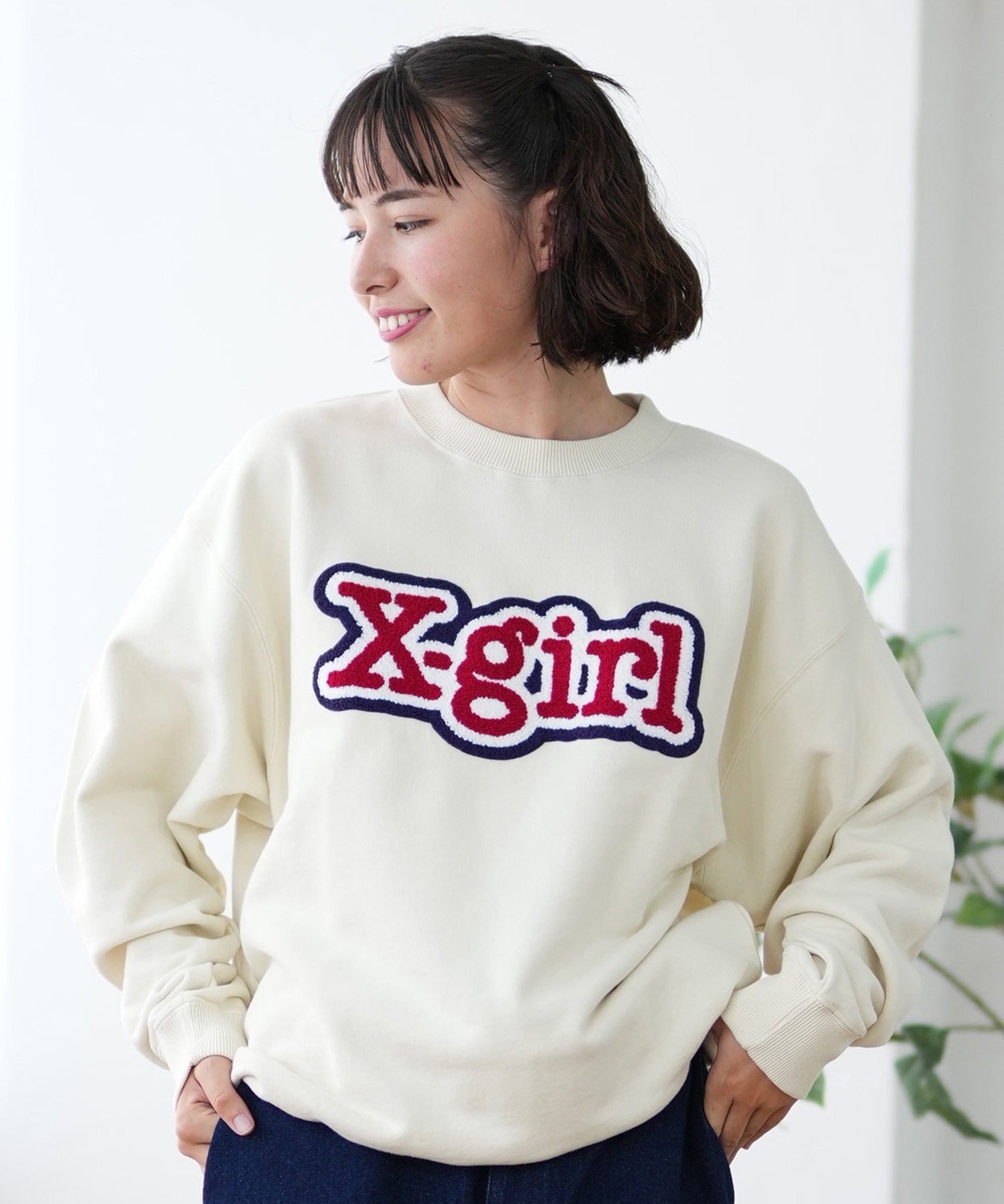 X-girl エックスガール トレーナー クルーネック レディース
