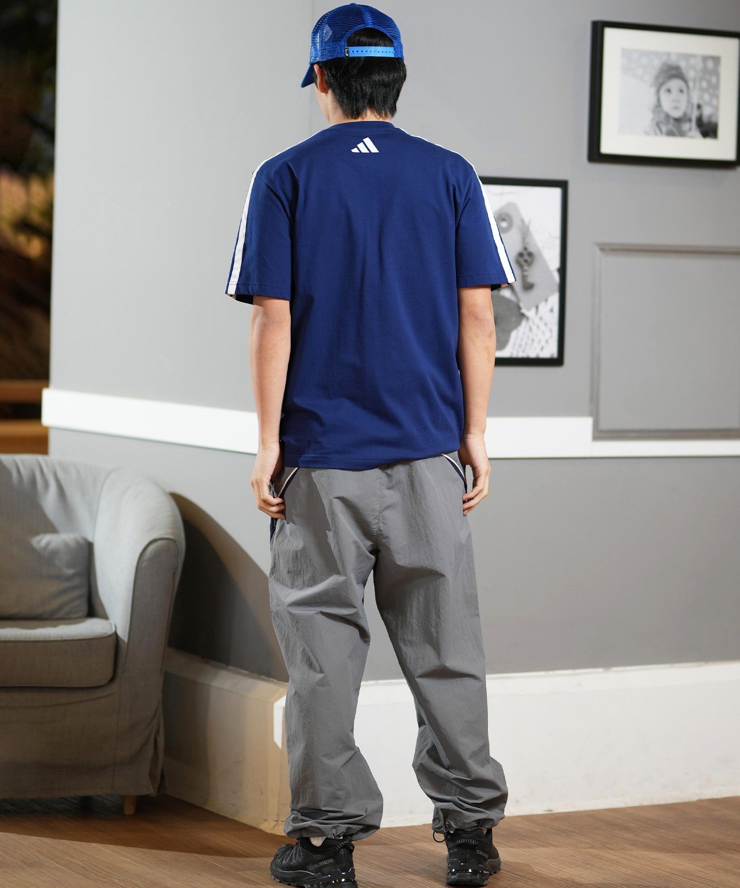 adidas アディダス 半袖 Tシャツ メンズ スリーストライプ 吸水速乾