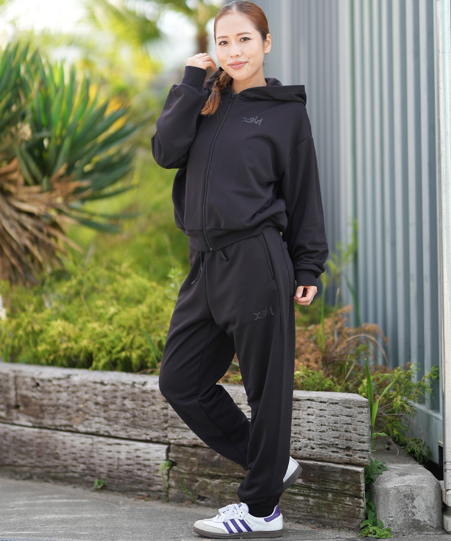 X-girl SPORTS エックスガールスポーツ ジップアップ パーカー