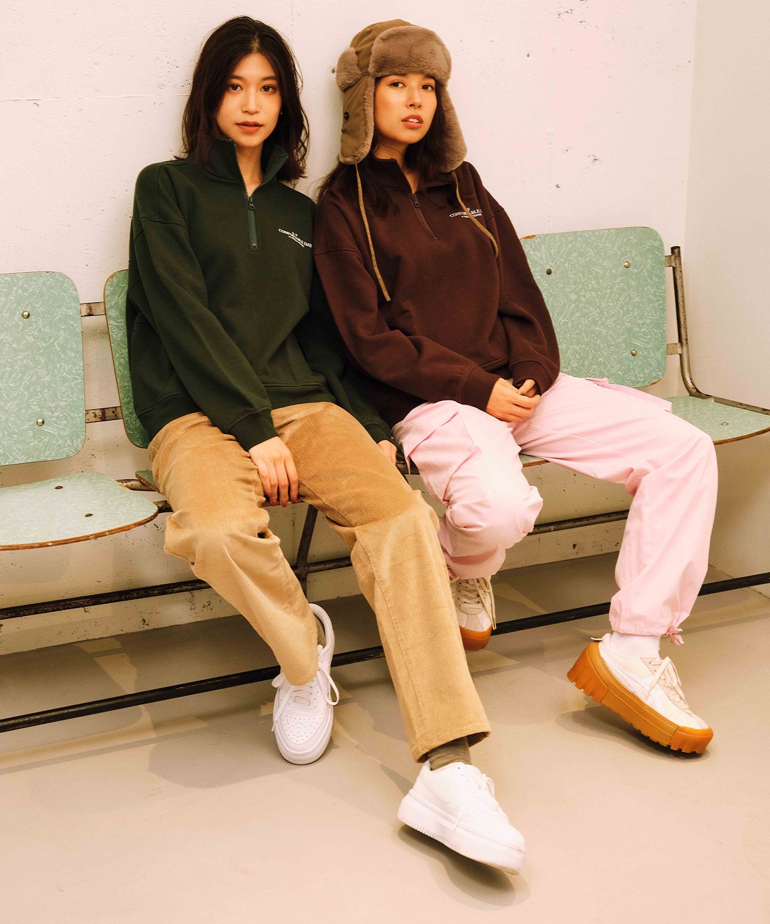 RIKKA FEMME リッカファム ハーフジップ トレーナー レディース