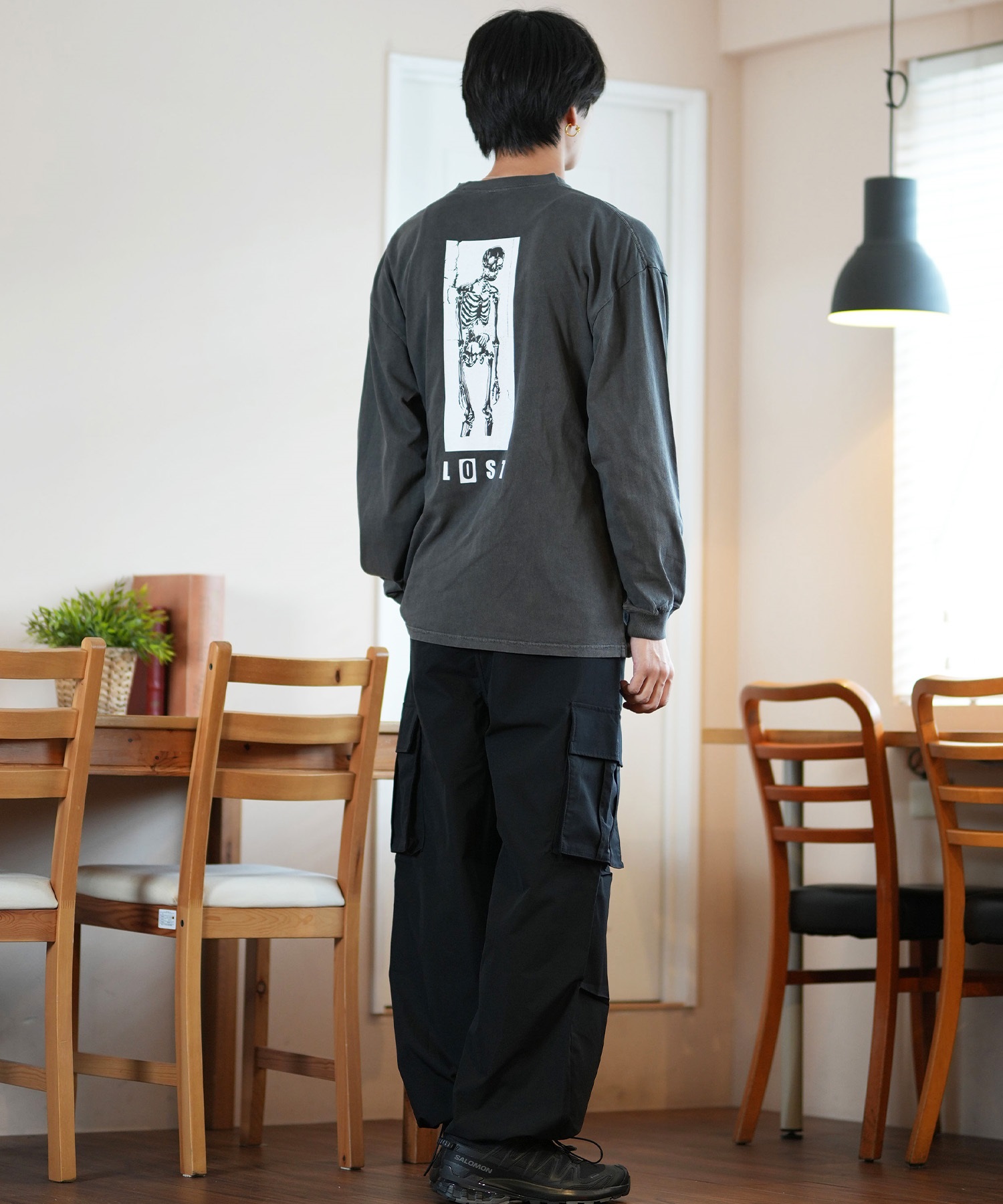 LOST ロスト 長袖 Tシャツ メンズ ロンT バックプリント DRAINED