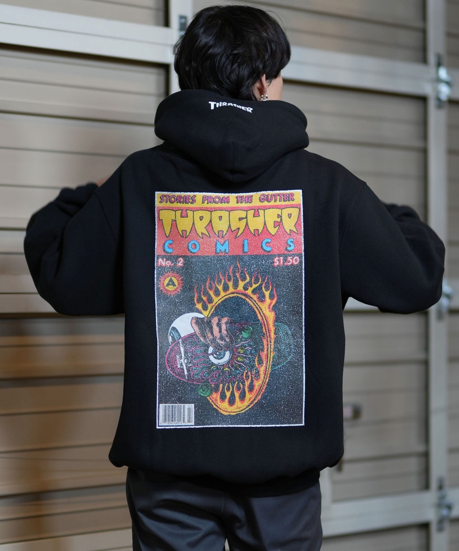 THRASHER スラッシャー パーカー メンズ THRASHERコミックPTパーカー