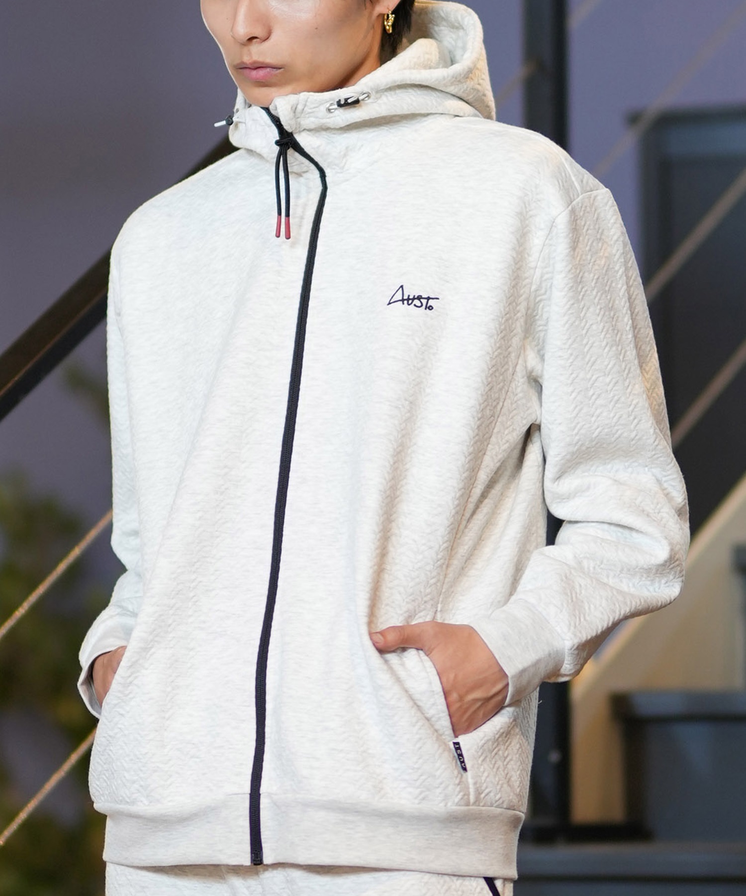 AUST オースト メンズ パーカー ボンディングZIPパーカー ジップアップ