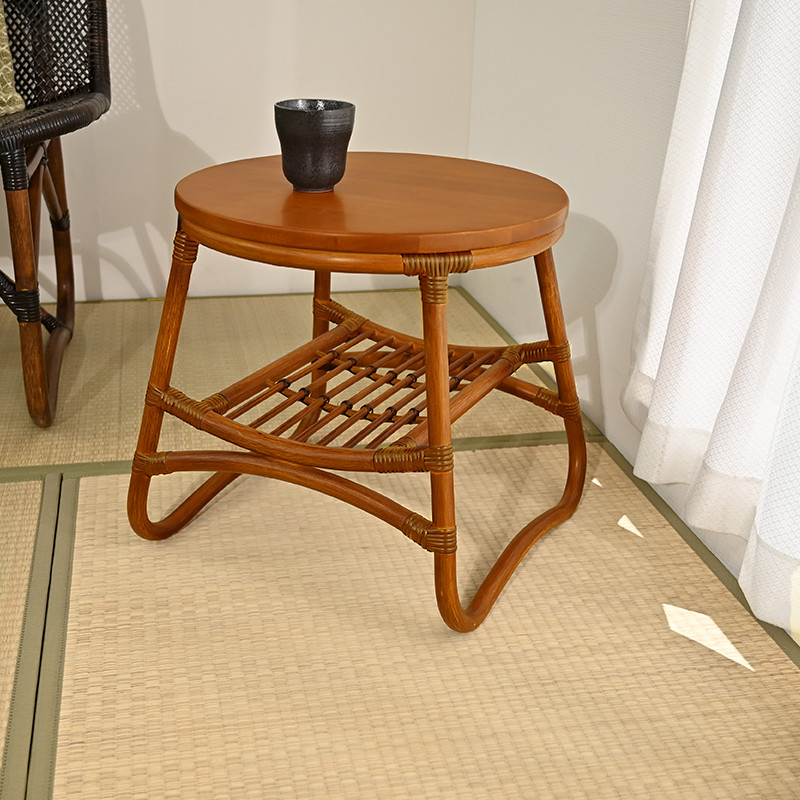 ラタン サイドテーブル 天然木 丸形 T250HRを激安で販売する京都の村田家具