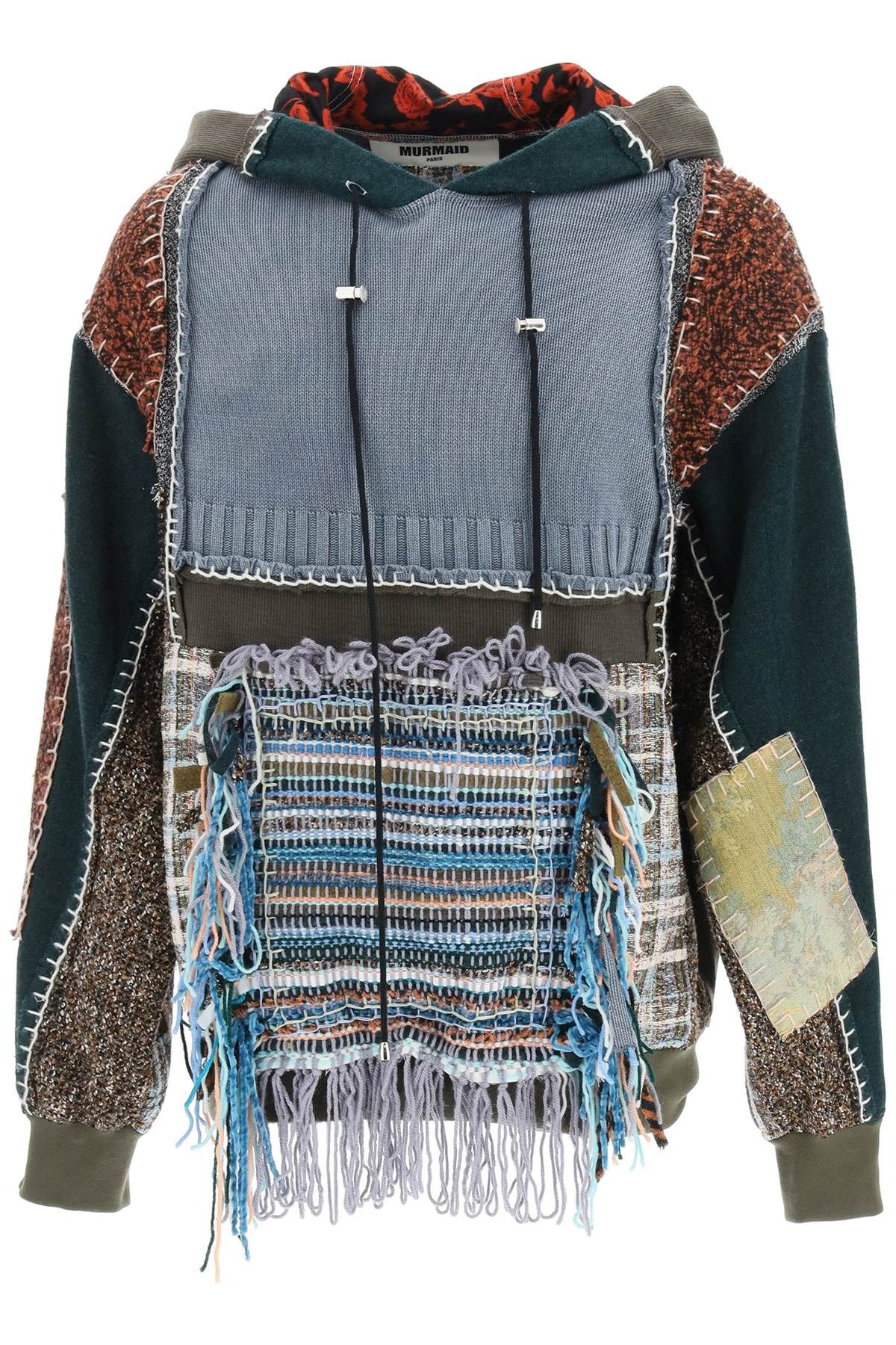 Multicolor Patchwork Hoodie In Green – Murmaid