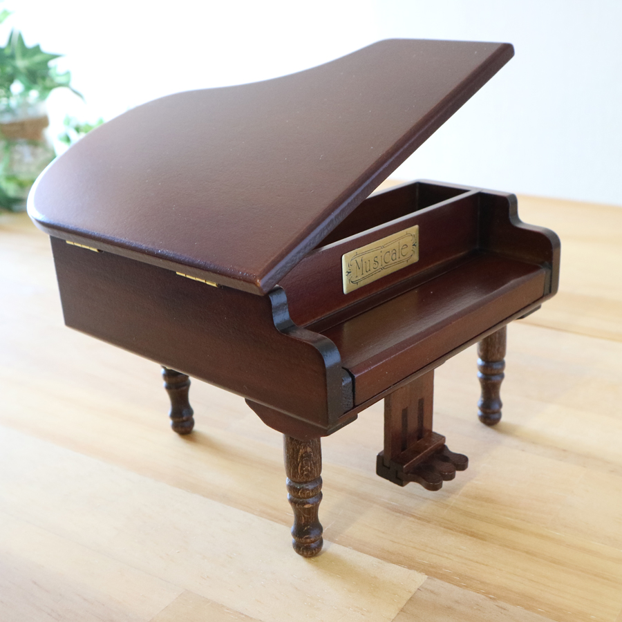 木製ミニアンティークオルゴール グランドピアノ （既製品） ｜株式