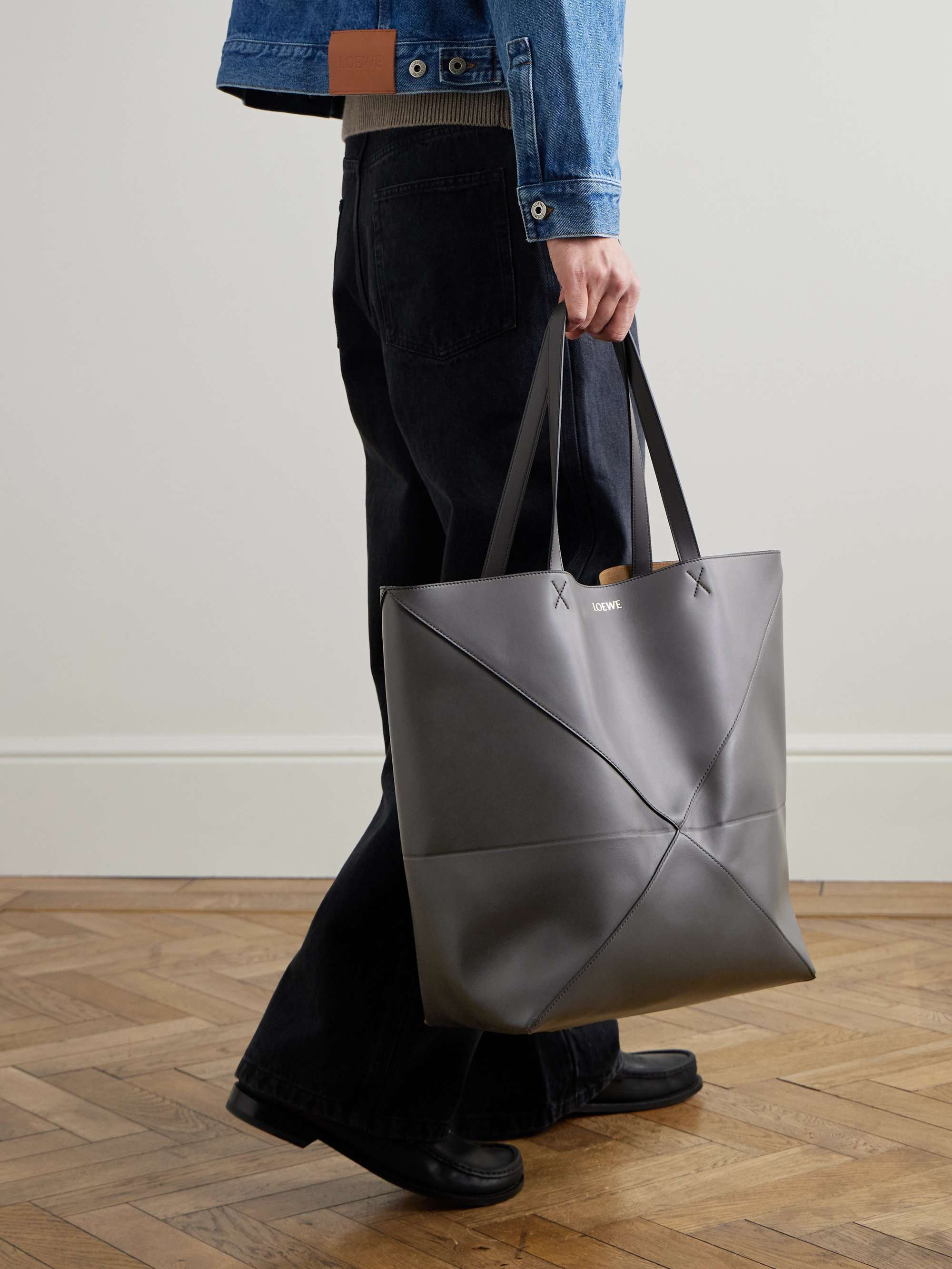 LOEWE Puzzle Fold XL Panelled Leather Tote Bag for Men | MR PORTER