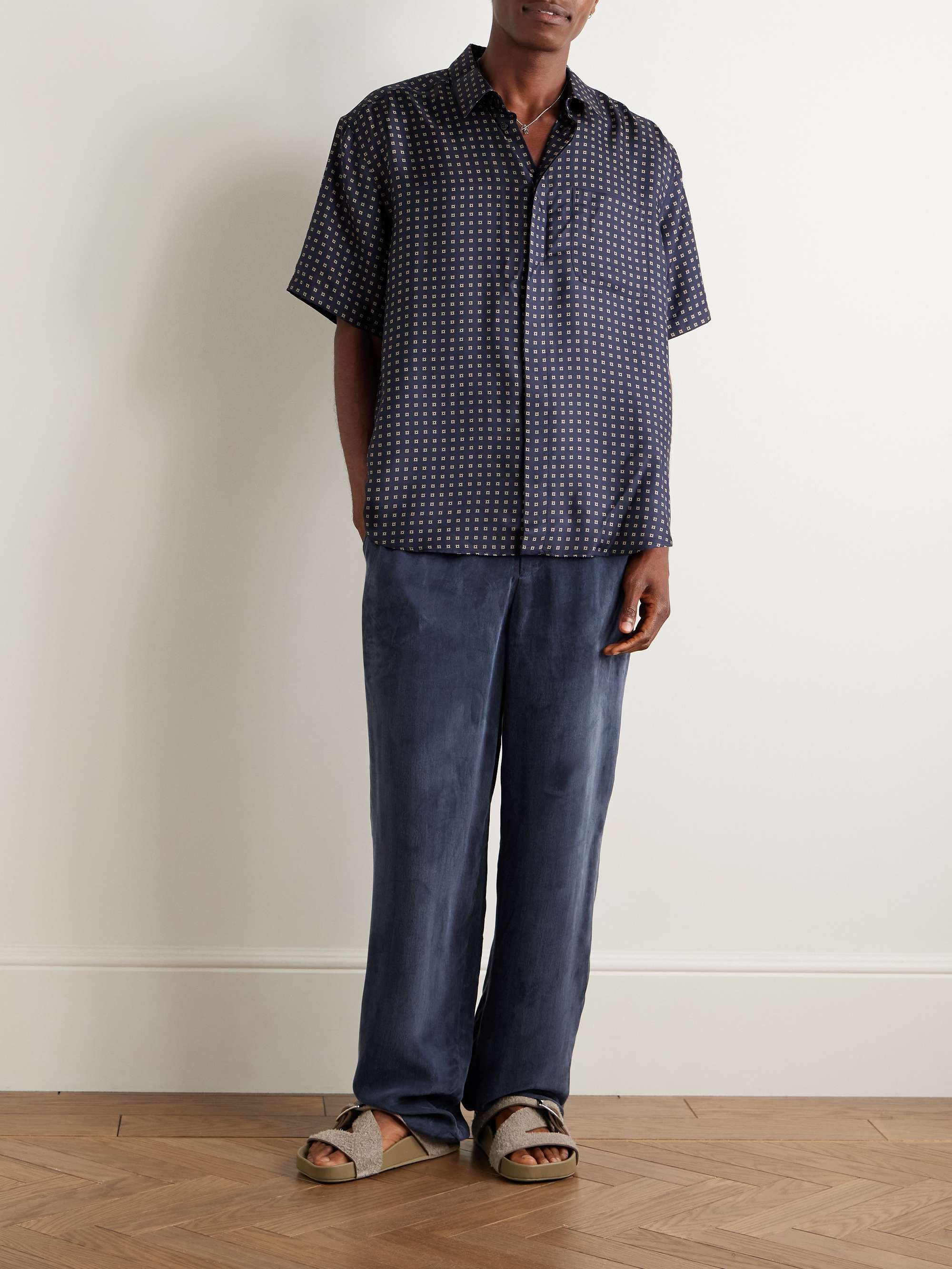 DRIES VAN NOTEN Woven Straight-Leg Drawstring Trousers for Men