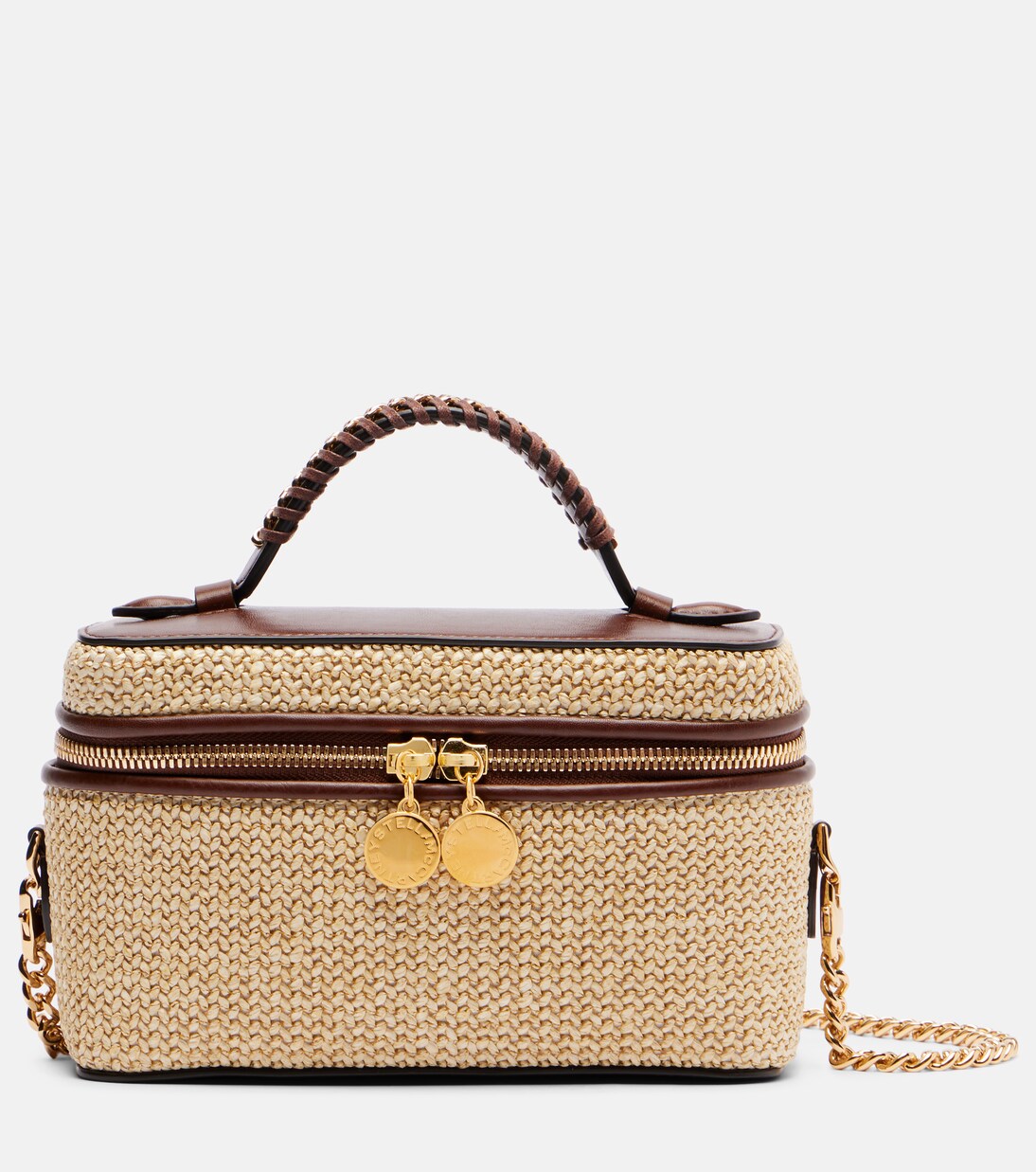 Falabella Mini raffia tote bag in beige - Stella Mc Cartney