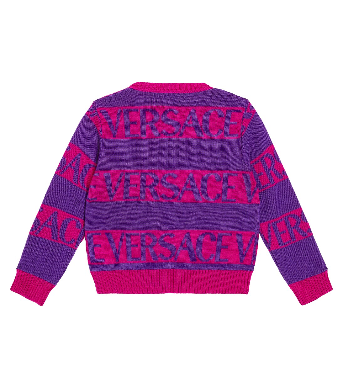 Versace Allover wool sweater in pink - Versace Kids | Mytheresa