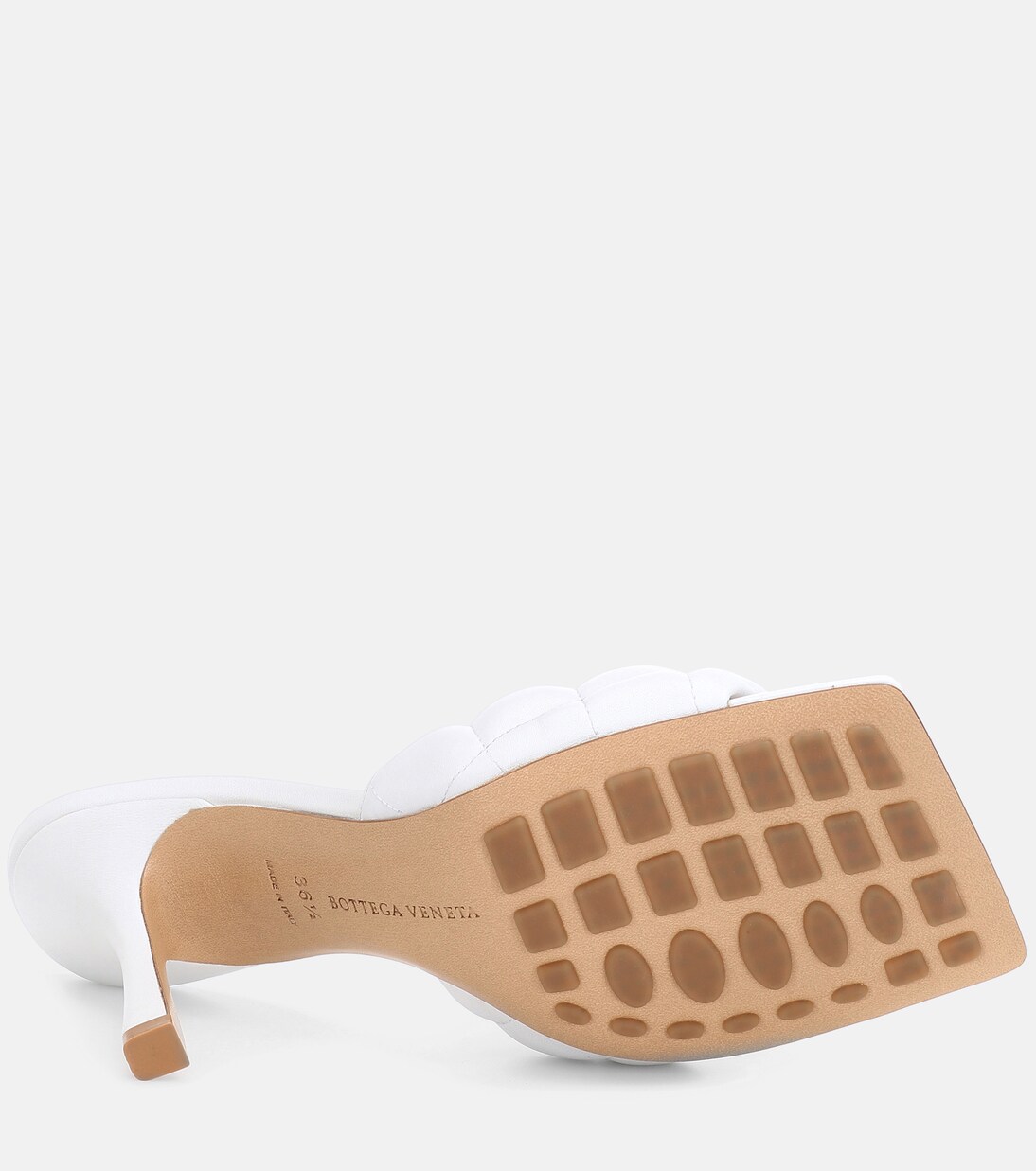 Padded leather mules in white - Bottega Veneta | Mytheresa