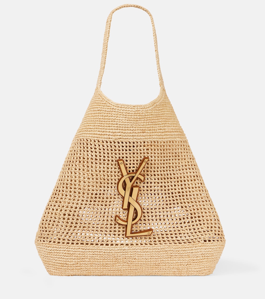 Icare Maxi raffia tote bag in beige - Saint Laurent | Mytheresa
