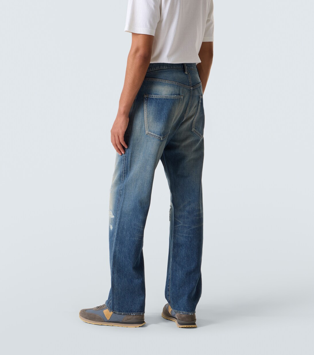 Social Sculpture 01 distressed straight jeans in blue - Visvim