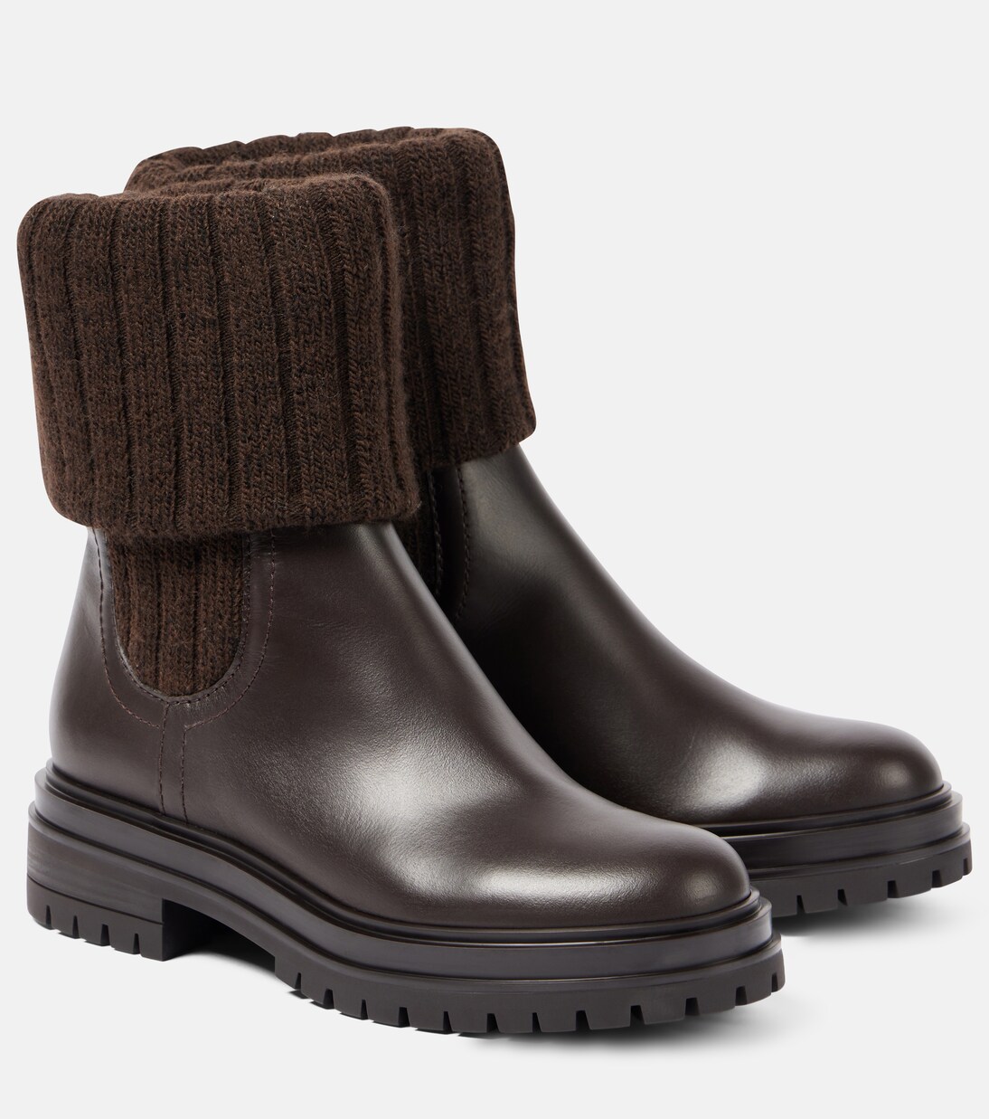 Tenney leather Chelsea boots in brown - Gianvito Rossi | Mytheresa