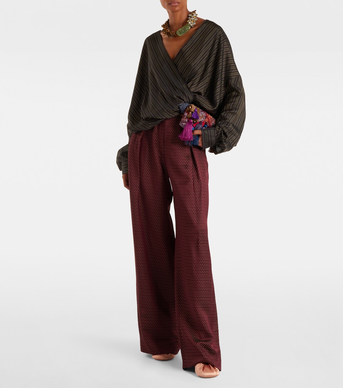 90 satin mules in pink - Dries Van Noten | Mytheresa