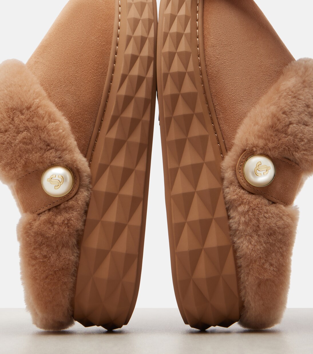 Diamond Maxi Mule F suede slippers in beige - Jimmy Choo | Mytheresa