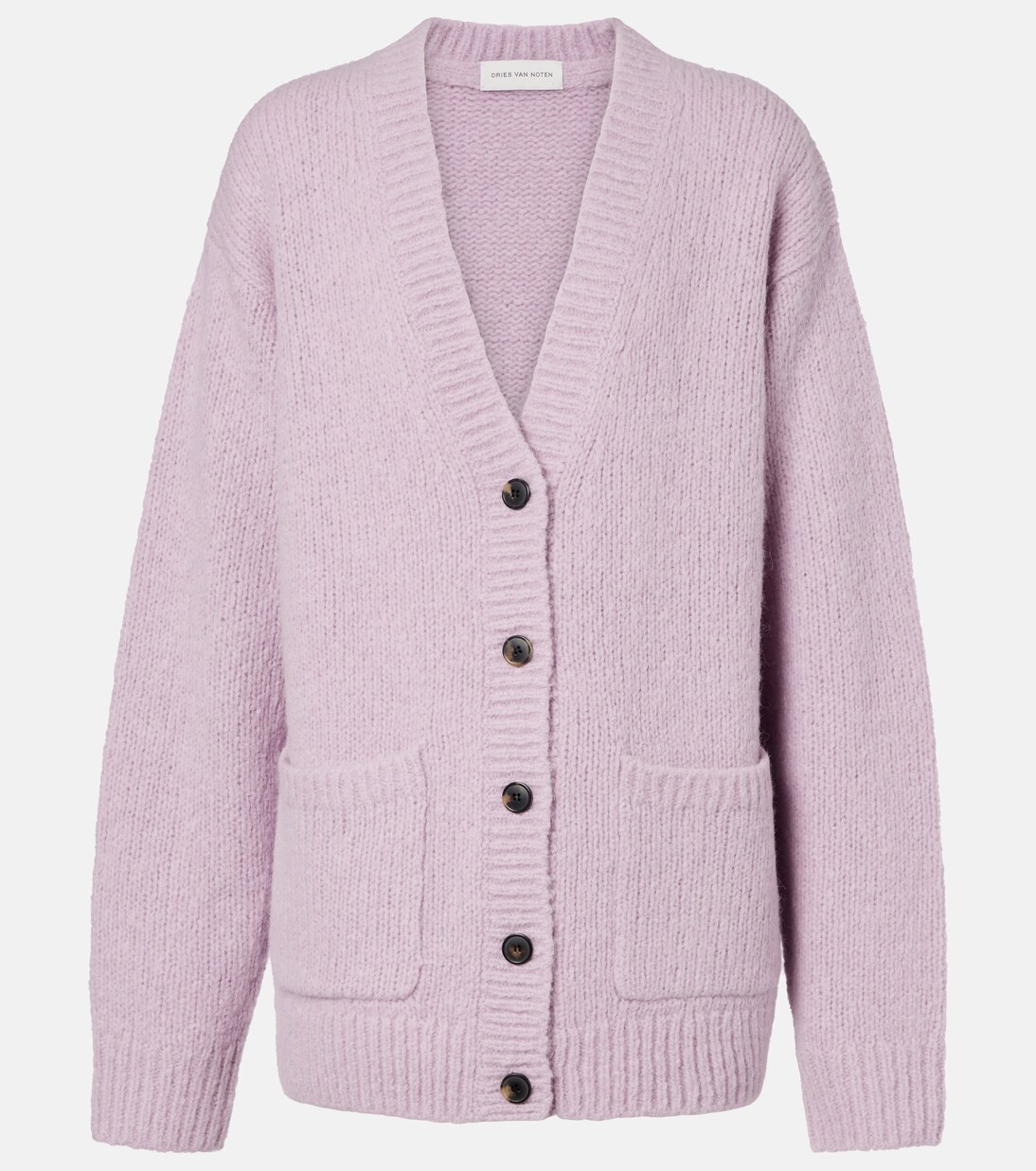 Alpaca and wool-blend cardigan in purple - Dries Van Noten | Mytheresa