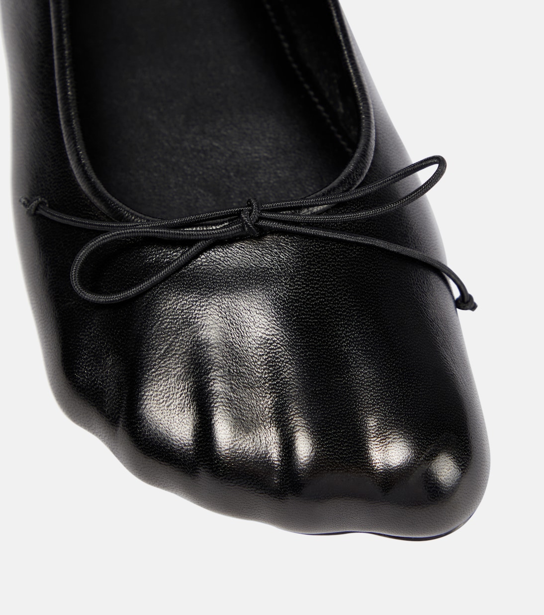 Bow-detail leather ballet flats in black - Balenciaga | Mytheresa