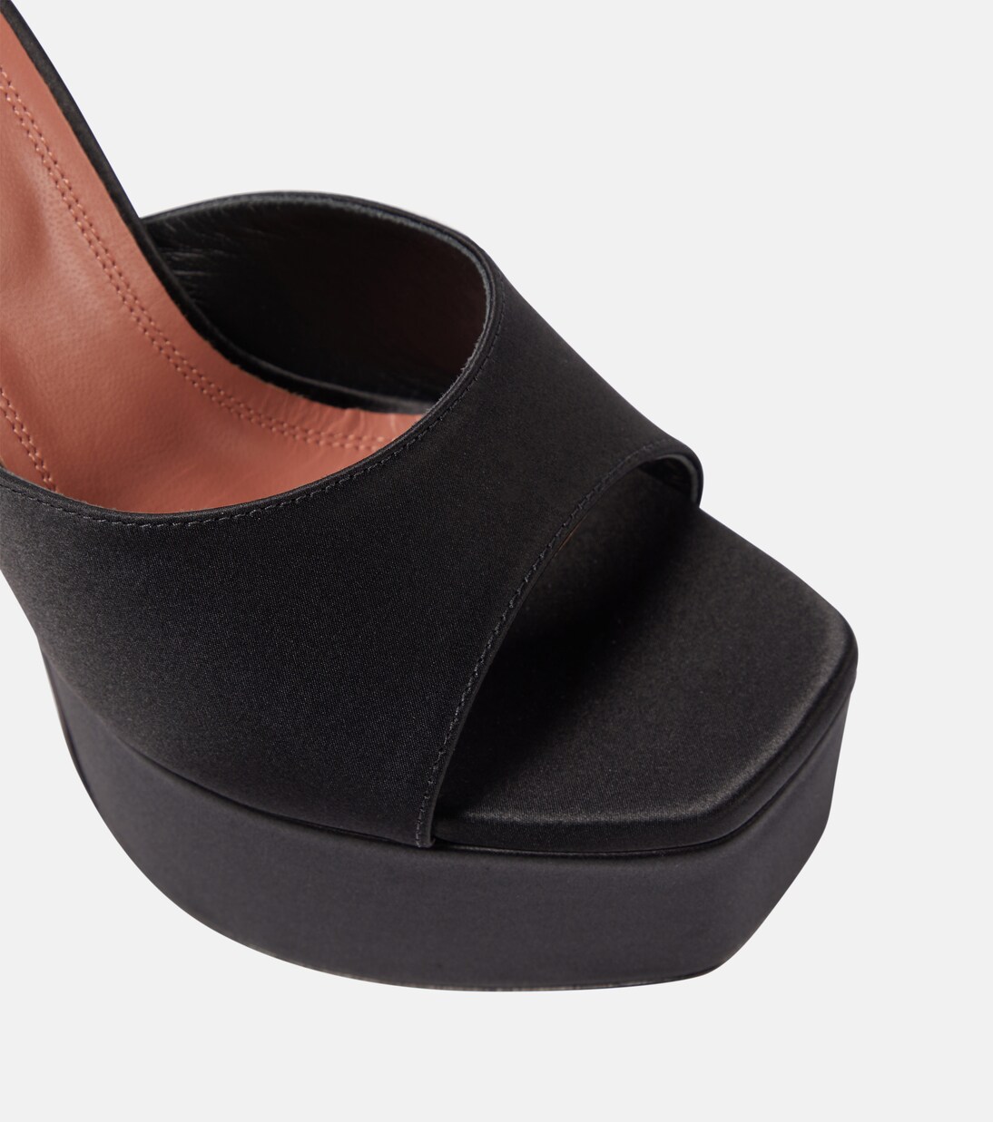 Dalida satin platform mules in black - Amina Muaddi | Mytheresa