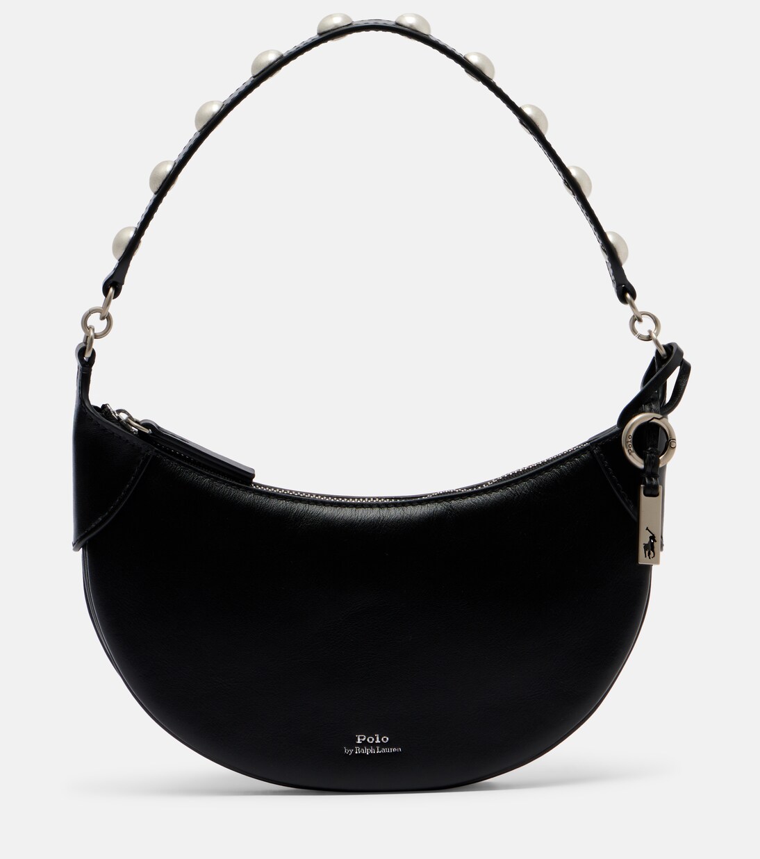 Polo ID Mini studded leather shoulder bag in black - Polo Ralph