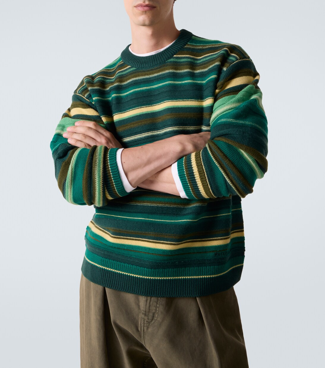 Striped wool sweater in green - JW Anderson | Mytheresa