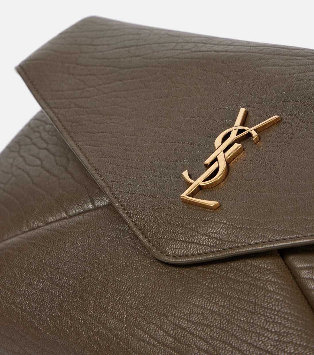 Cassandre Large leather clutch in green - Saint Laurent | Mytheresa