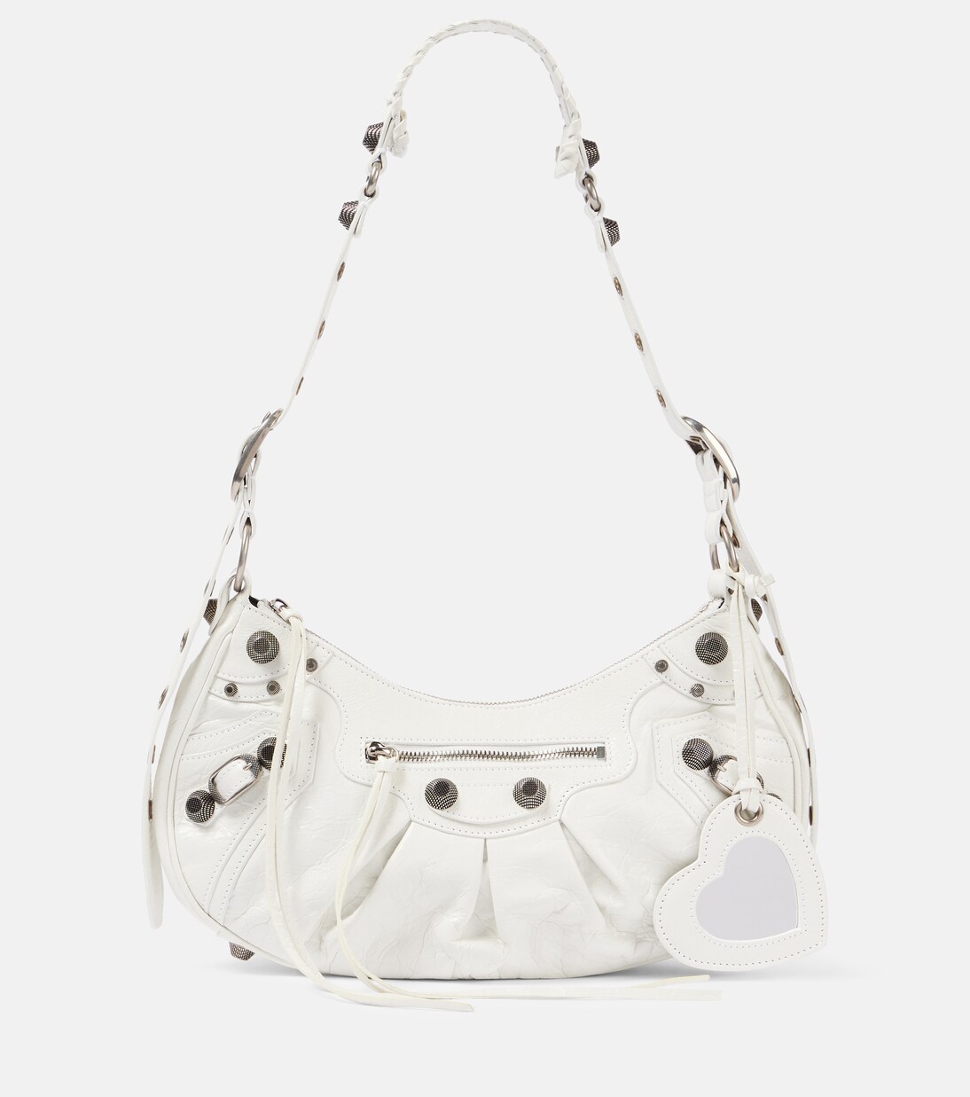 Le Cagole Small leather shoulder bag in white - Balenciaga | Mytheresa