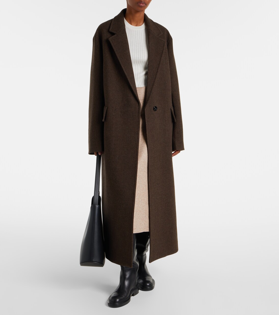 Oversized wool coat in brown - Jil Sander | Mytheresa