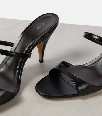 Vika Knot 80 leather mules in black - The Row | Mytheresa