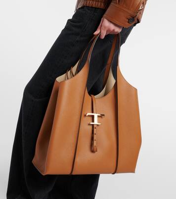Timeless Medium leather tote in brown - Tods | Mytheresa