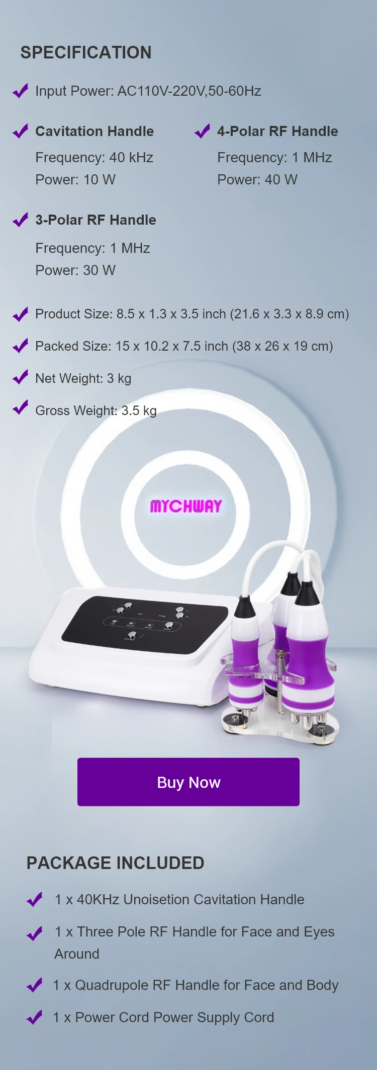 40k 3 in 1 Cavitation Machine for Body Slimming Skin Tightening