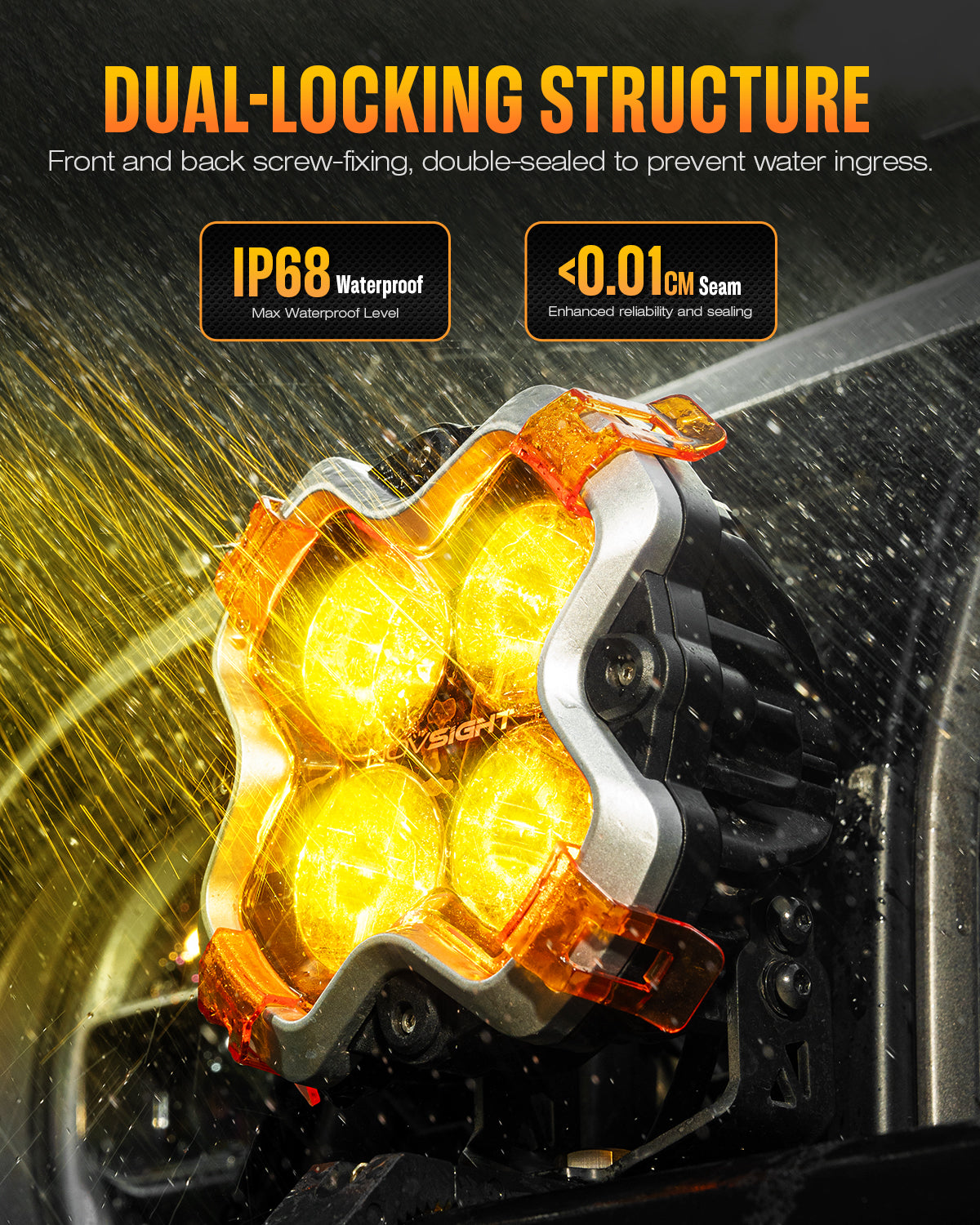 NOVSIGHT HALO Series 6'' LED Pods with DRL 60W Spot beam and Mix