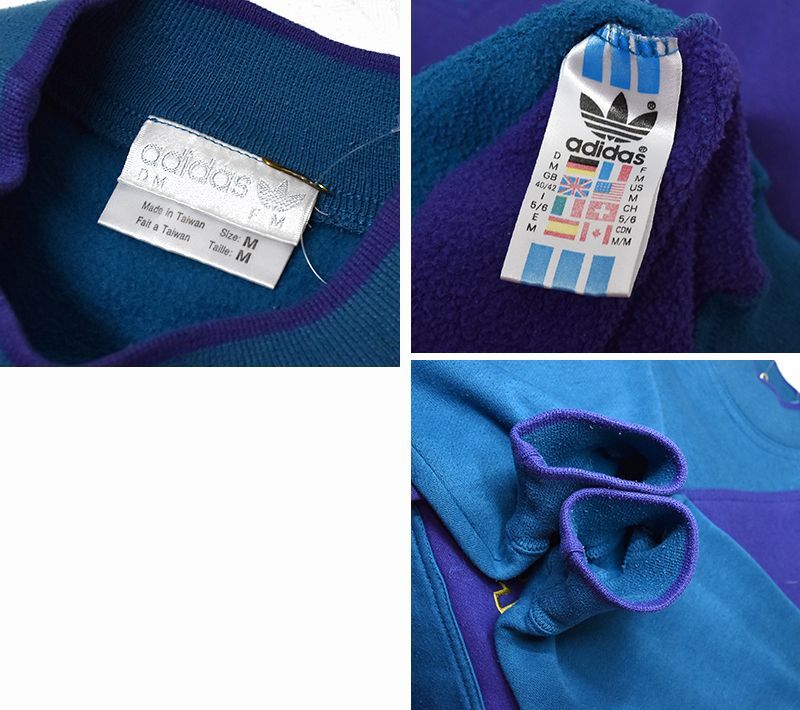 90's【ビンテージ】【アディダス】adidas【ターコイズ×紫切り替え
