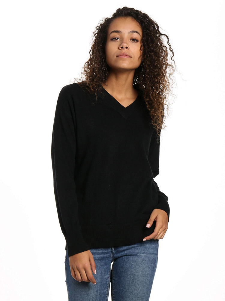 Zainuno Moizni Women's 100% Cashmere Deep V-Neck Sweater – Noble Mount