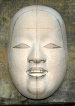 小面を打つ-小作り - 能面師 倉林朗 能面展示室ー能面の打ち方