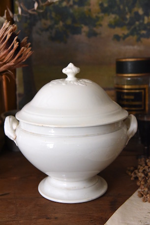 フランスアンティーク CREIL MONTEREAU FLORA スーピエール フランス