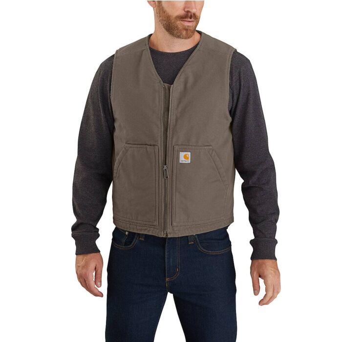Buy Carhartt Men's Big Washed Duck Sherpa Lined Vest by Carhartt