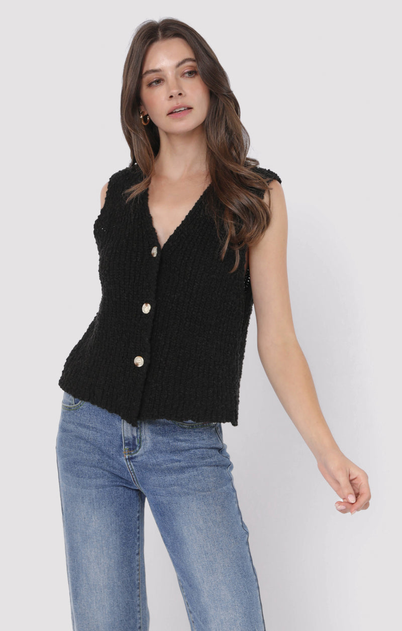 Arlo Cardi Vest, Black | Sadie & Sage – North & Main Clothing Company