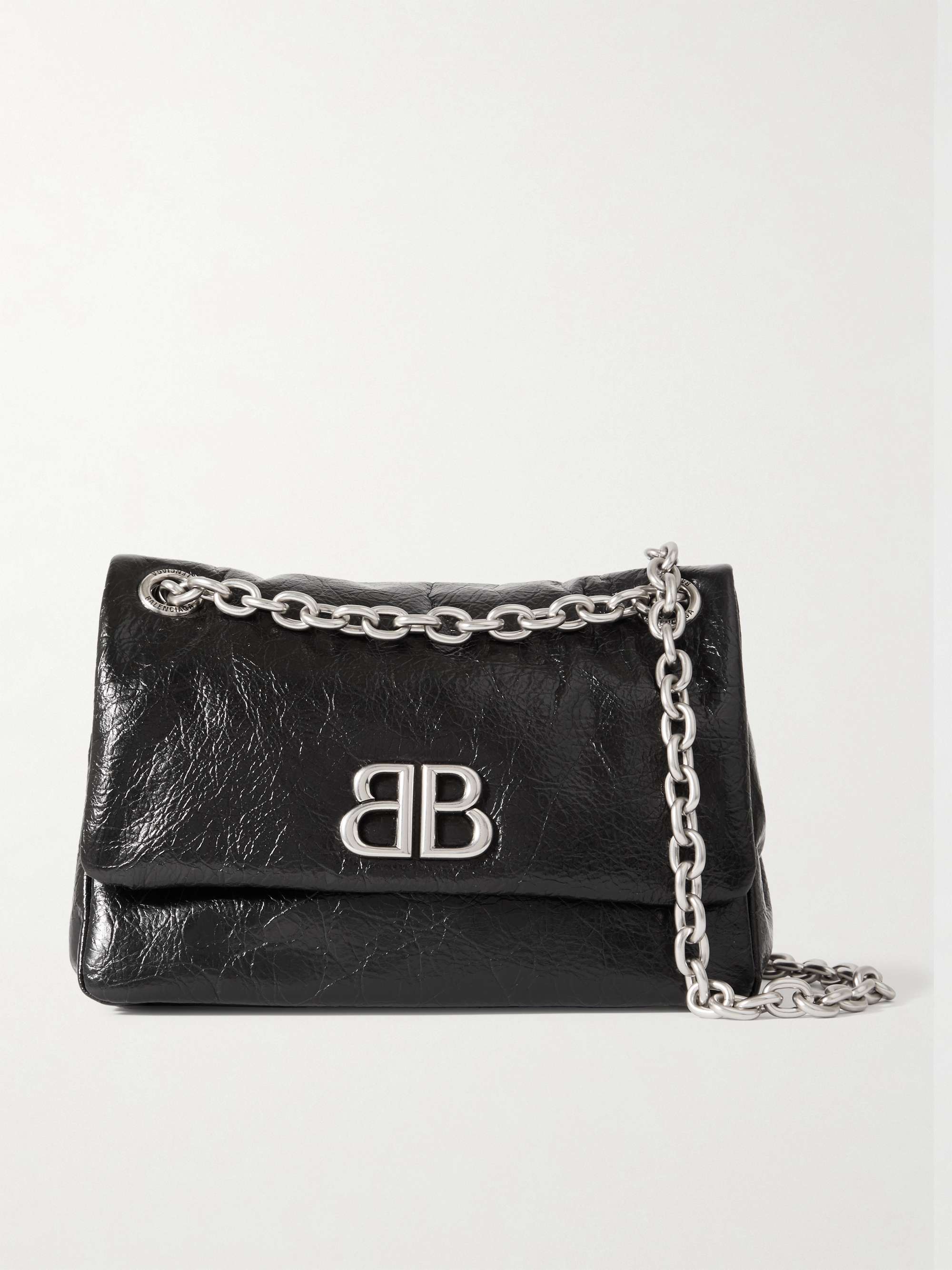 BALENCIAGA Monaco Mini textured-leather shoulder bag | NET-A-PORTER