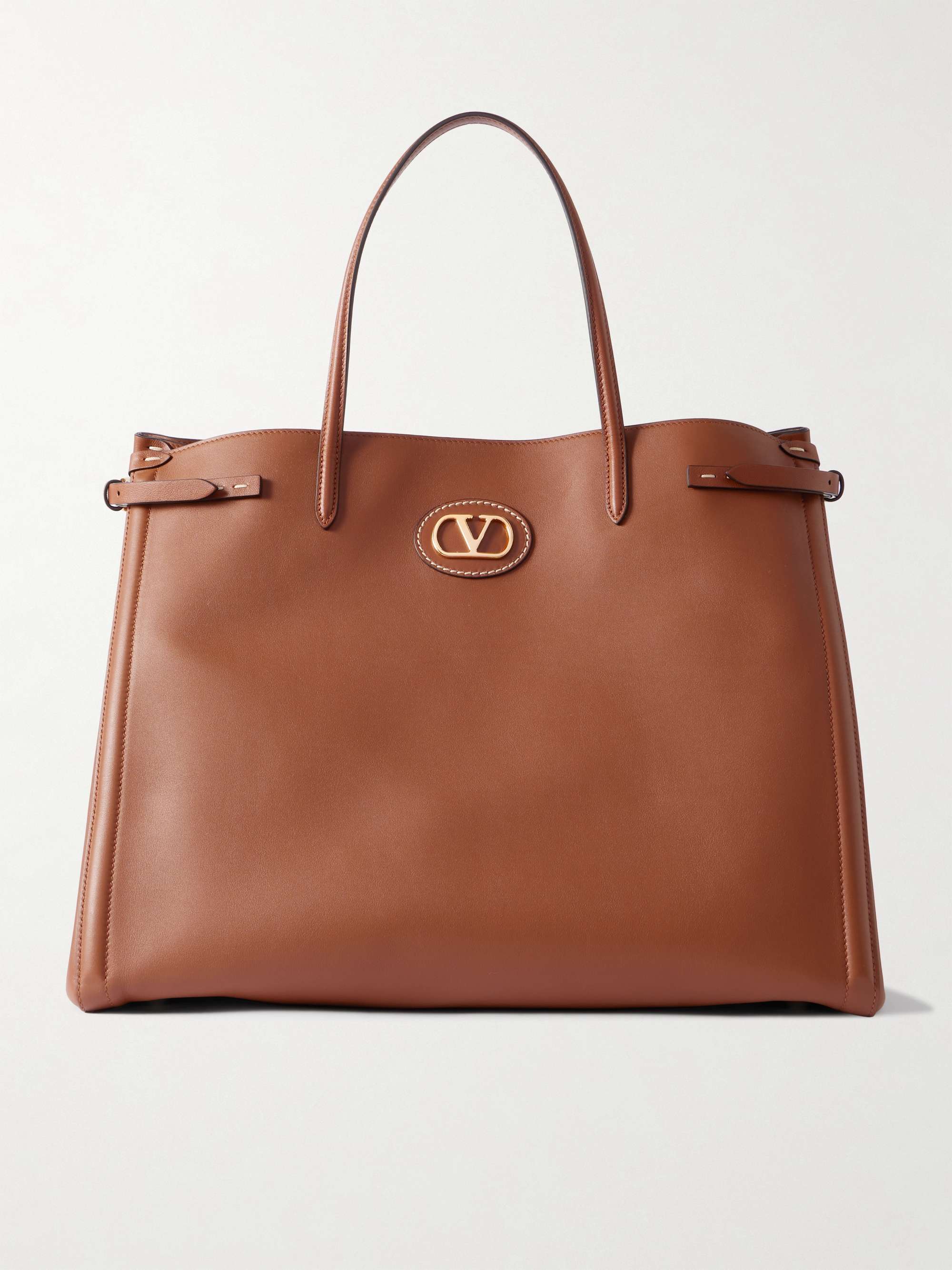 Camel Antibes large appliquéd leather tote | VALENTINO GARAVANI