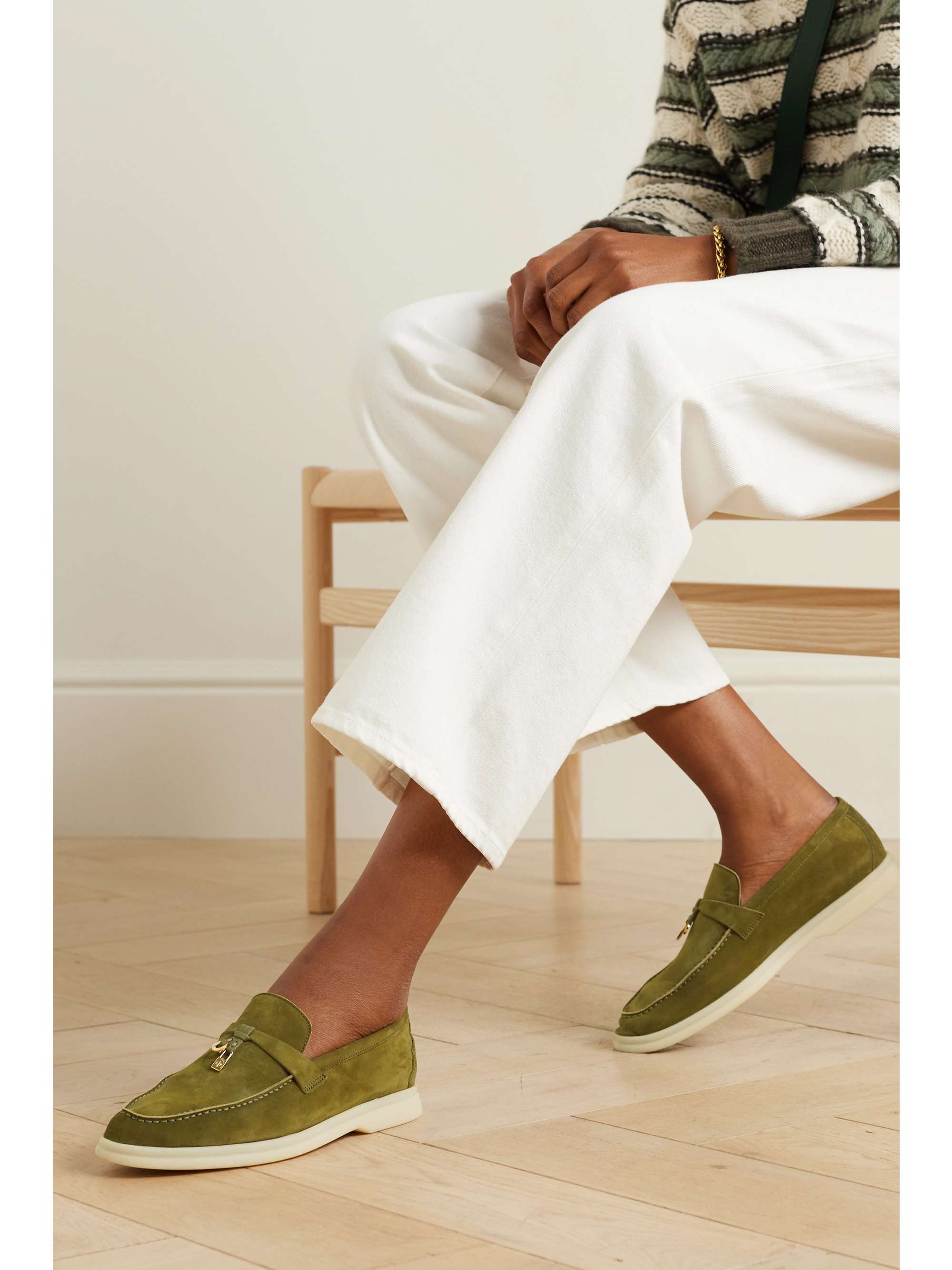 LORO PIANA Summer Charms Walk suede loafers | NET-A-PORTER